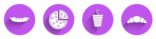 设置热狗三明治披萨烤羊肉串图片下载