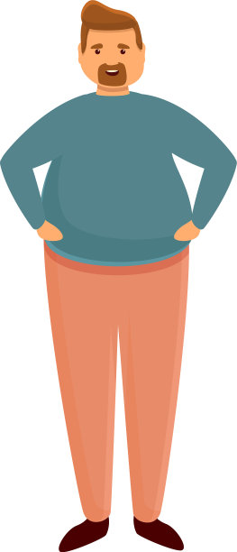 男人暴饮暴食图标卡通风格图片下载