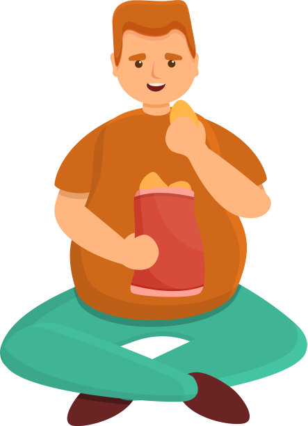 暴食薯片图标卡通风格图片下载