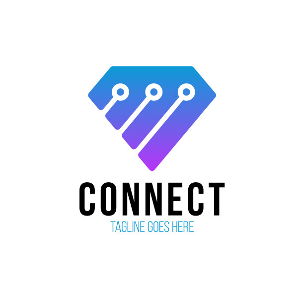 钻石科技符号设计矢量模板，创意钻石符号概念图片下载