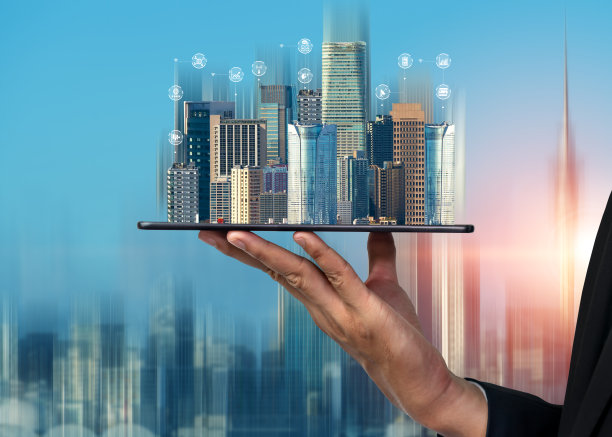 智慧城市的先进通信和全球互联网网络连接图片下载