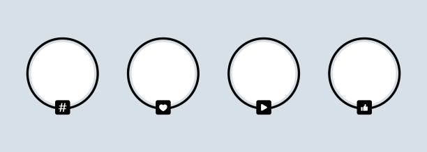 社交媒体头像图标集。的故事。写博客。向量EPS 10。在白色背景上隔离图片下载