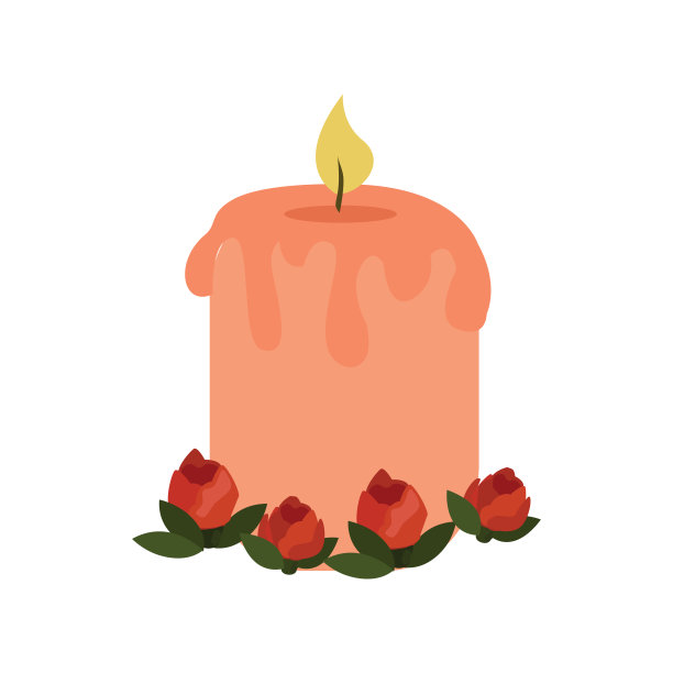 蜡烛平面矢量图图片下载