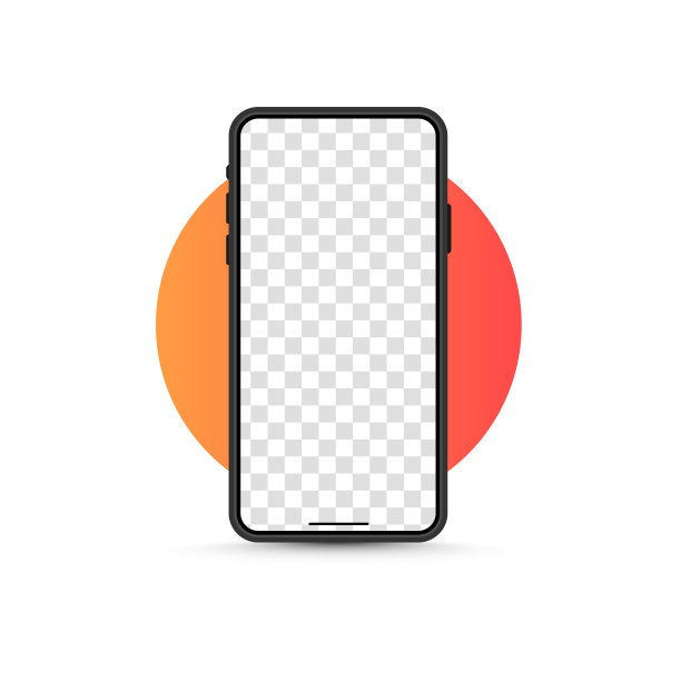 设备屏幕模型。手机模型与空白屏幕。模拟文本或设计。PNG。图片下载