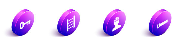 设置等距的老钥匙木楼梯工人图片下载