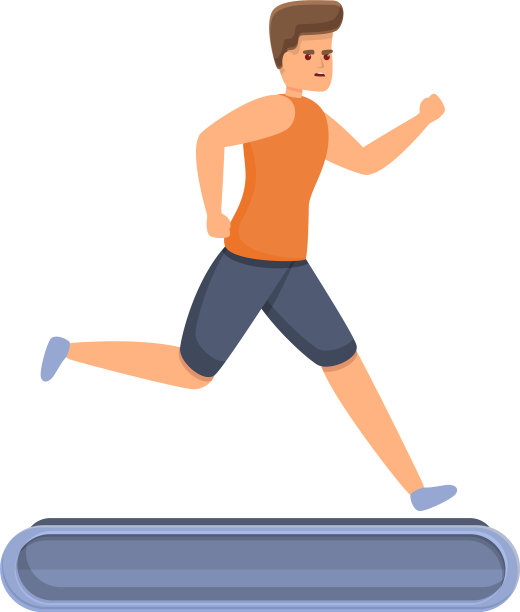 在家训练跑步机图标卡通图片下载