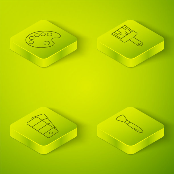 设置等距油漆刷调色板油漆刷图片下载