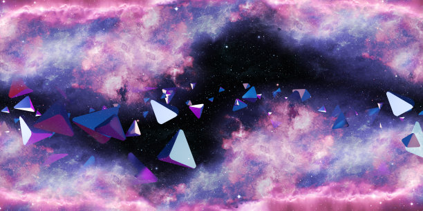 霓虹色三角形立方体立方体三角形形状80抽象梯度3d插图图片下载