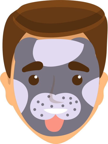 脸画狗图标卡通风格图片下载