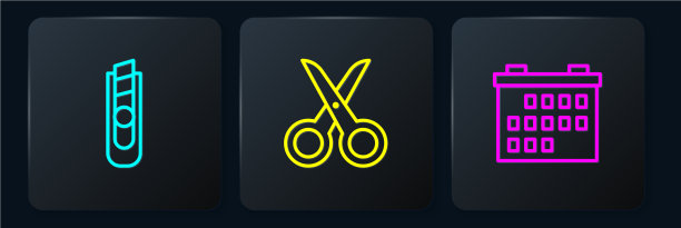 订行文具刀、日历和剪刀图片下载