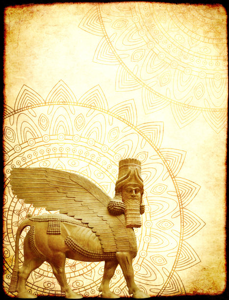 具有纸张纹理和拉玛苏像的Grunge背景图片下载