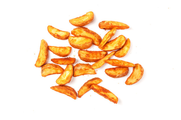 土豆泥散布在白色的背景上图片下载