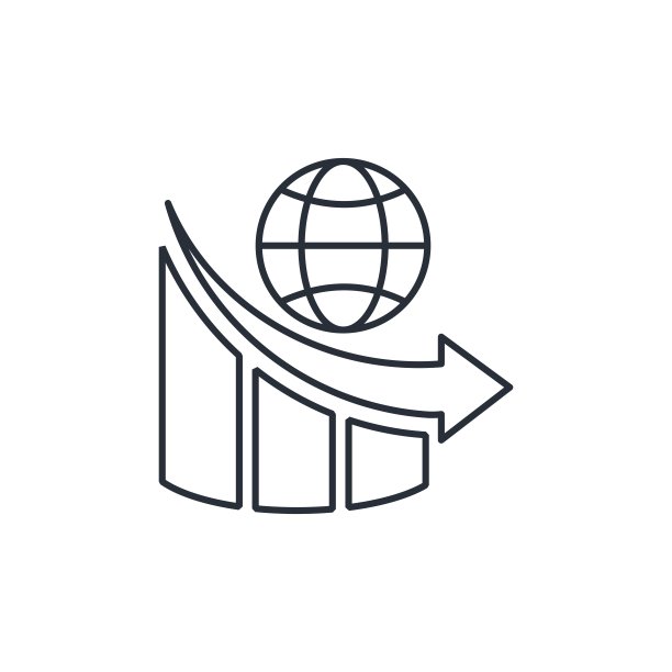 全球下行趋势。矢量线性图标孤立在白色背景。图片下载