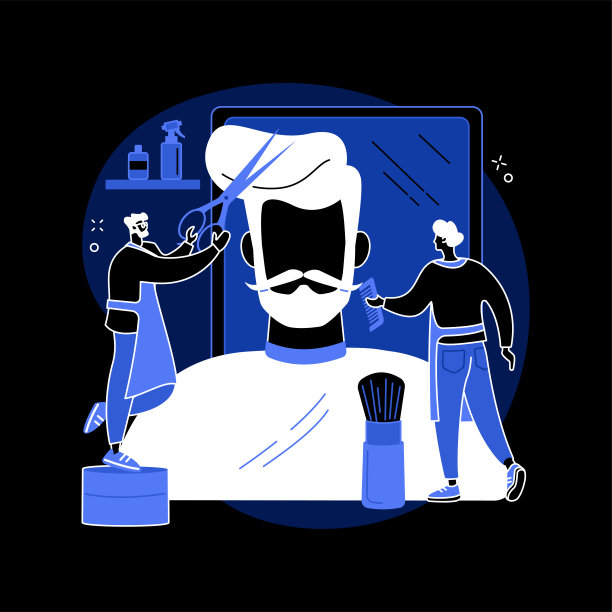 理发店抽象概念矢量插图。图片下载