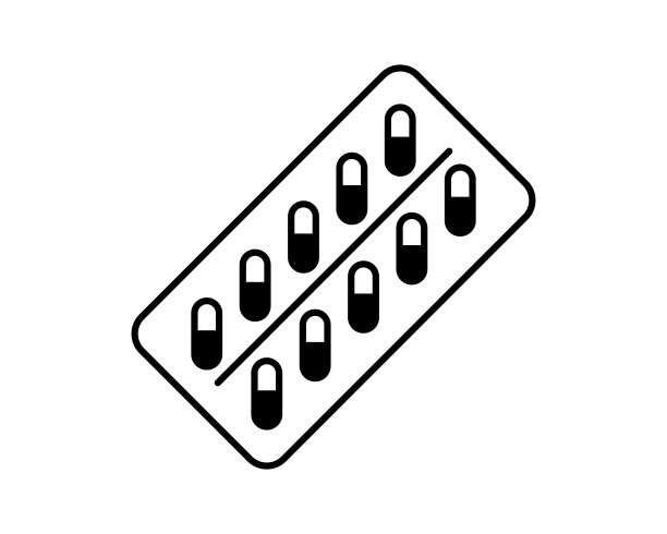 吸塑药包装线图标。用于移动概念和网页设计的线性风格标识。药物药丸轮廓矢量图标。象征,标志说明。像素完美矢量图形图片下载