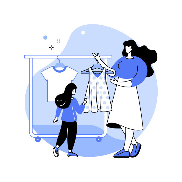 儿童时尚抽象概念矢量插画。图片下载