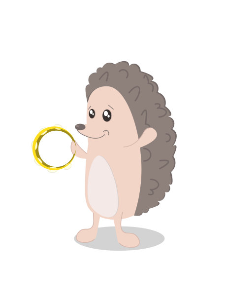 可爱的动物刺猬演奏乐器，矢量插图EPS10图片下载