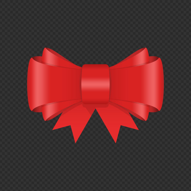 装饰红色蝴蝶结与丝带。图片下载