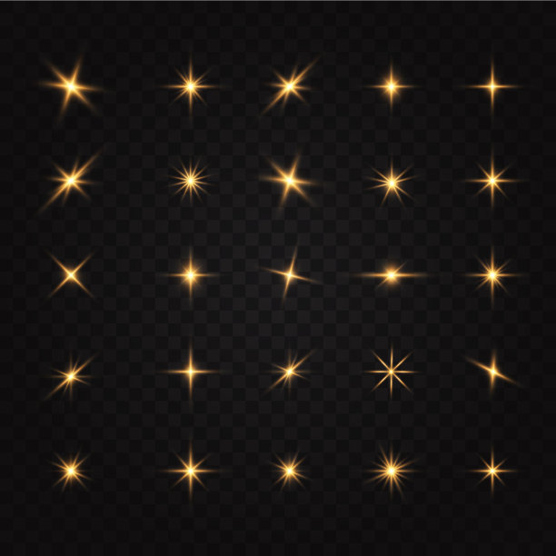 光的效果。明亮的恒星。光在透明的背景上爆炸。明亮的太阳。图片下载