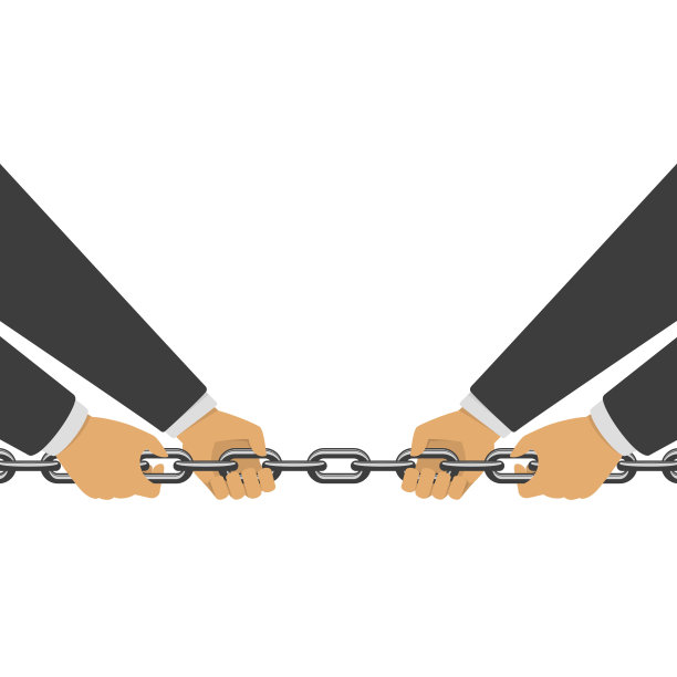 商人的手拉着绳子。图片下载