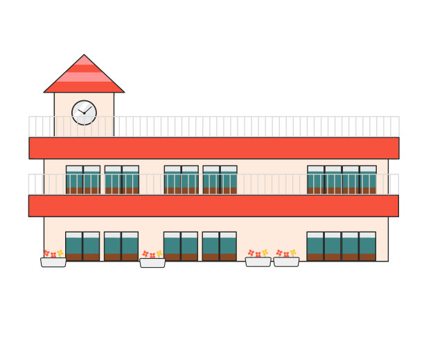 幼儿园红屋顶图片下载