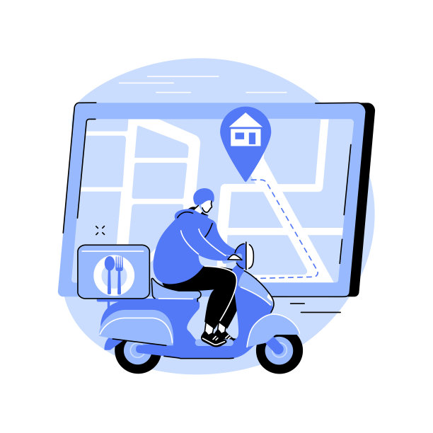 食品配送抽象概念矢量插图。图片下载