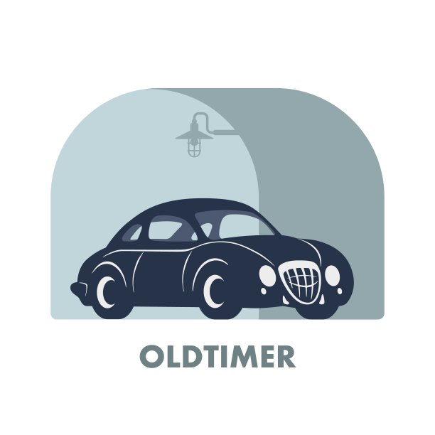 拱门背景上的复古车图片下载