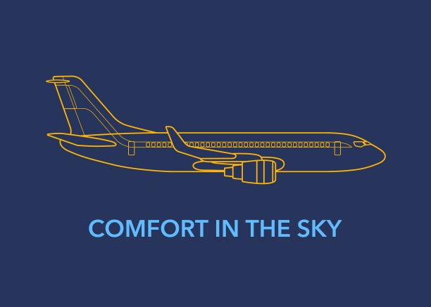 客机的剪影与文字舒适的天空图片下载