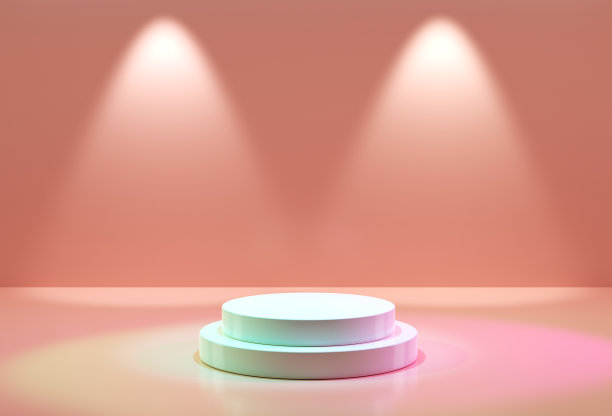 带有射灯的圆形讲台或基座图片下载