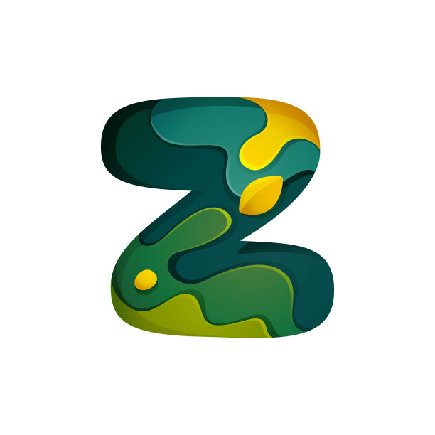 纸刻字母Z符号。图层雕刻风格效果图标。图片下载