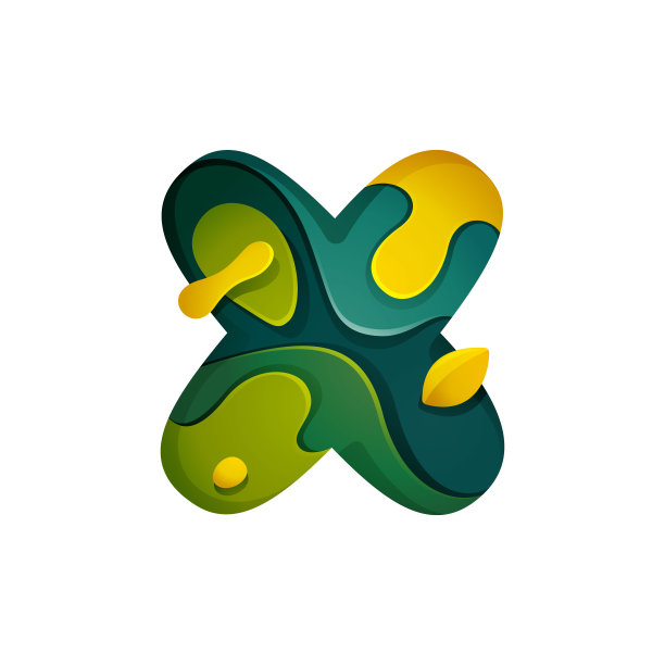 纸剪字母X符号。图层雕刻风格效果图标。图片下载