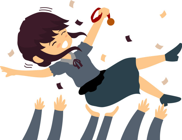 人们把女商人抛向空中图片下载