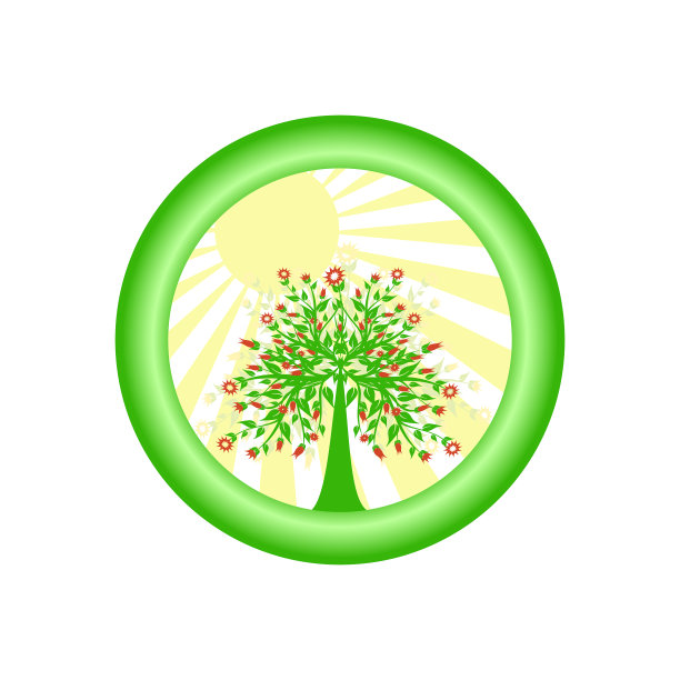 阳光下的一棵图标标志树图片下载