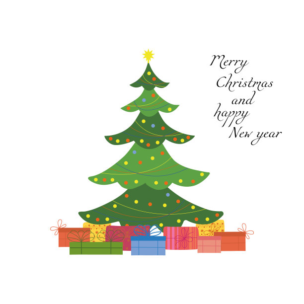 圣诞树用礼物装饰圣诞节图片下载