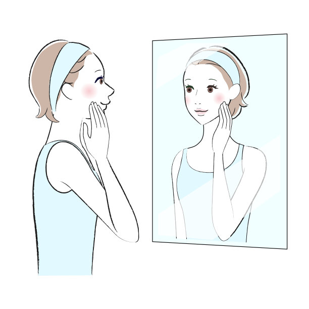 一个看着镜子的女人图片下载