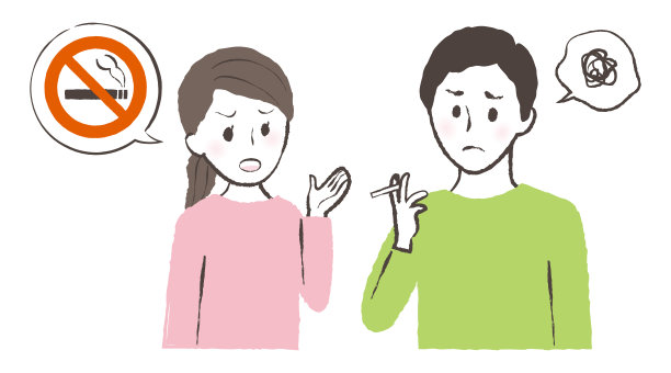 一个抽烟的男人的插图图片下载