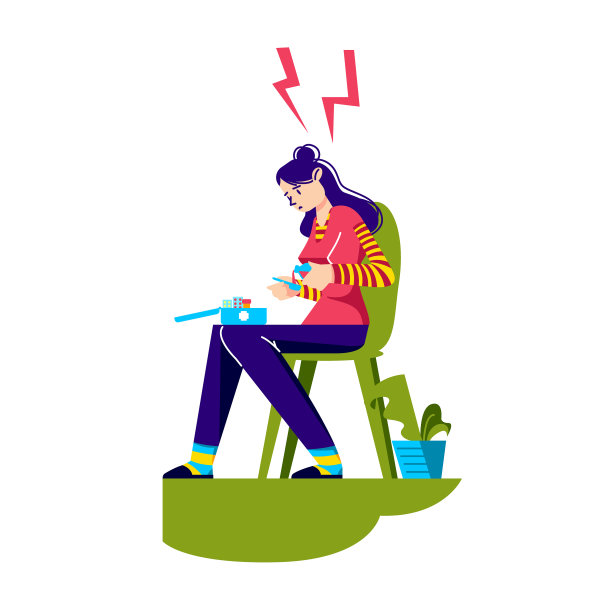 生病的女孩正在吃药和接受治疗图片下载