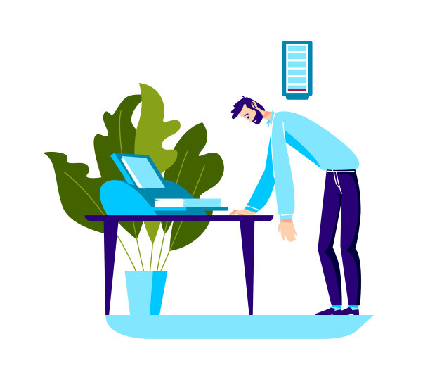 疲倦的商人打印新文件图片下载