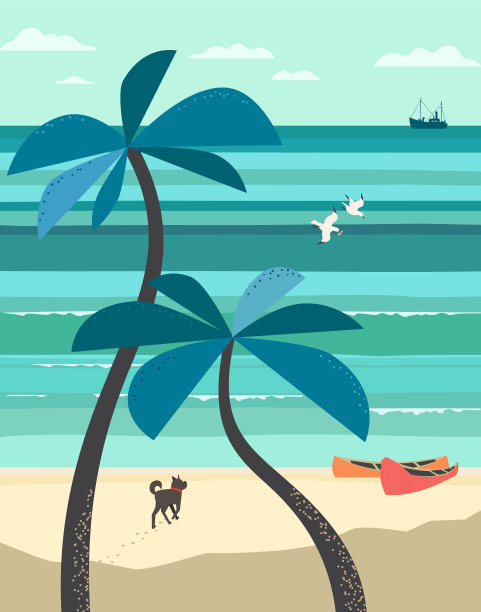 海边风景海报图片下载