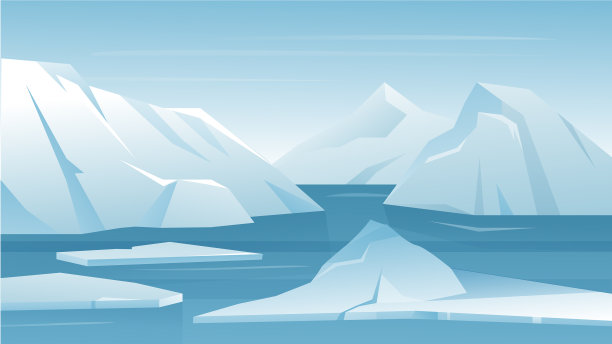 北极南极景观卡通霜冻自然图片下载