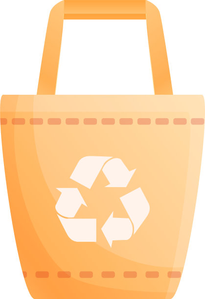 友好的环保袋图标卡通风格图片下载