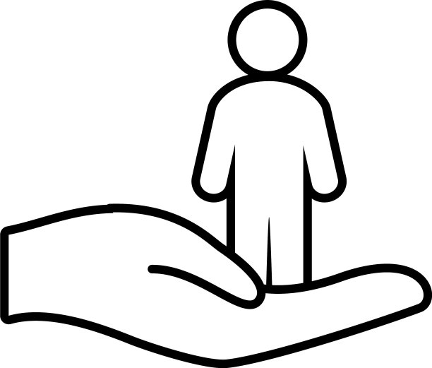 手握人形图标线条图片下载