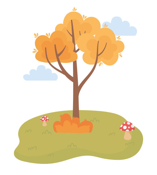 景观在秋季自然景观草甸树图片下载