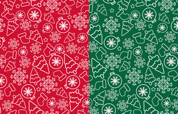 圣诞和新年无缝模式图片下载