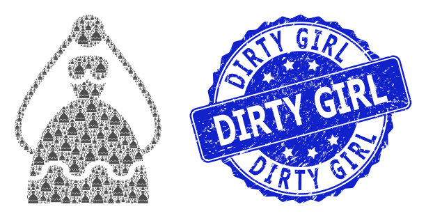 邋遢女孩圆形邮票和分形新娘图片下载