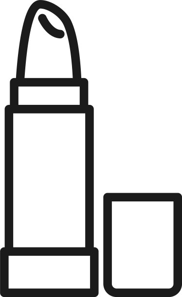 口红彩妆化妆品女性象形图线条图片下载