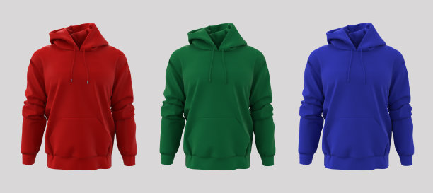 空白连帽运动衫模型打印，孤立在白色图片下载