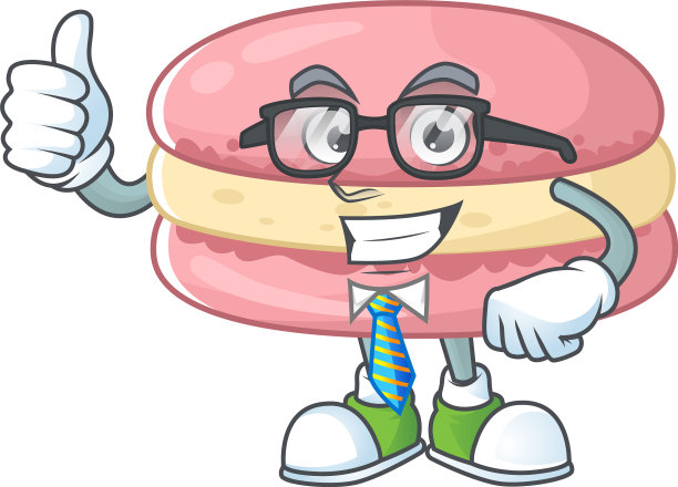 草莓马卡龙成功的商人卡通图片下载