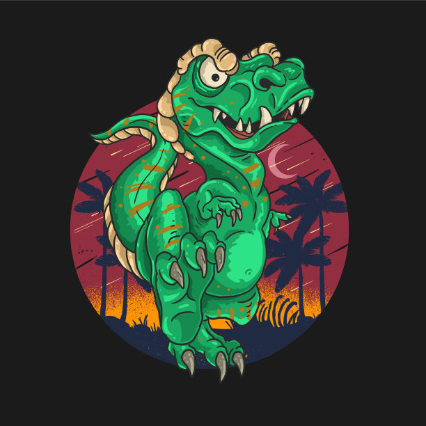 霸王龙可爱的恐龙图案图片下载