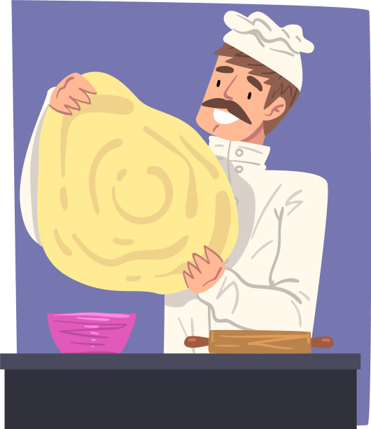 男厨师烹饪披萨外卖服务理念图片下载